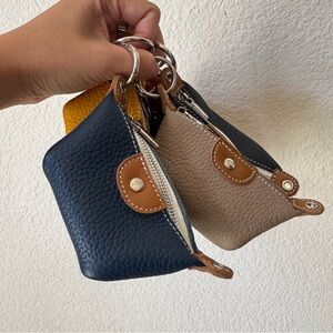 Micro Mini Coin Pouch Zipper Leather Purse Charm Bags